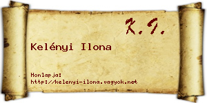 Kelényi Ilona névjegykártya