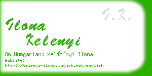 ilona kelenyi business card